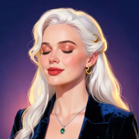 Lyra with her eyes closed, taking a slow breath.